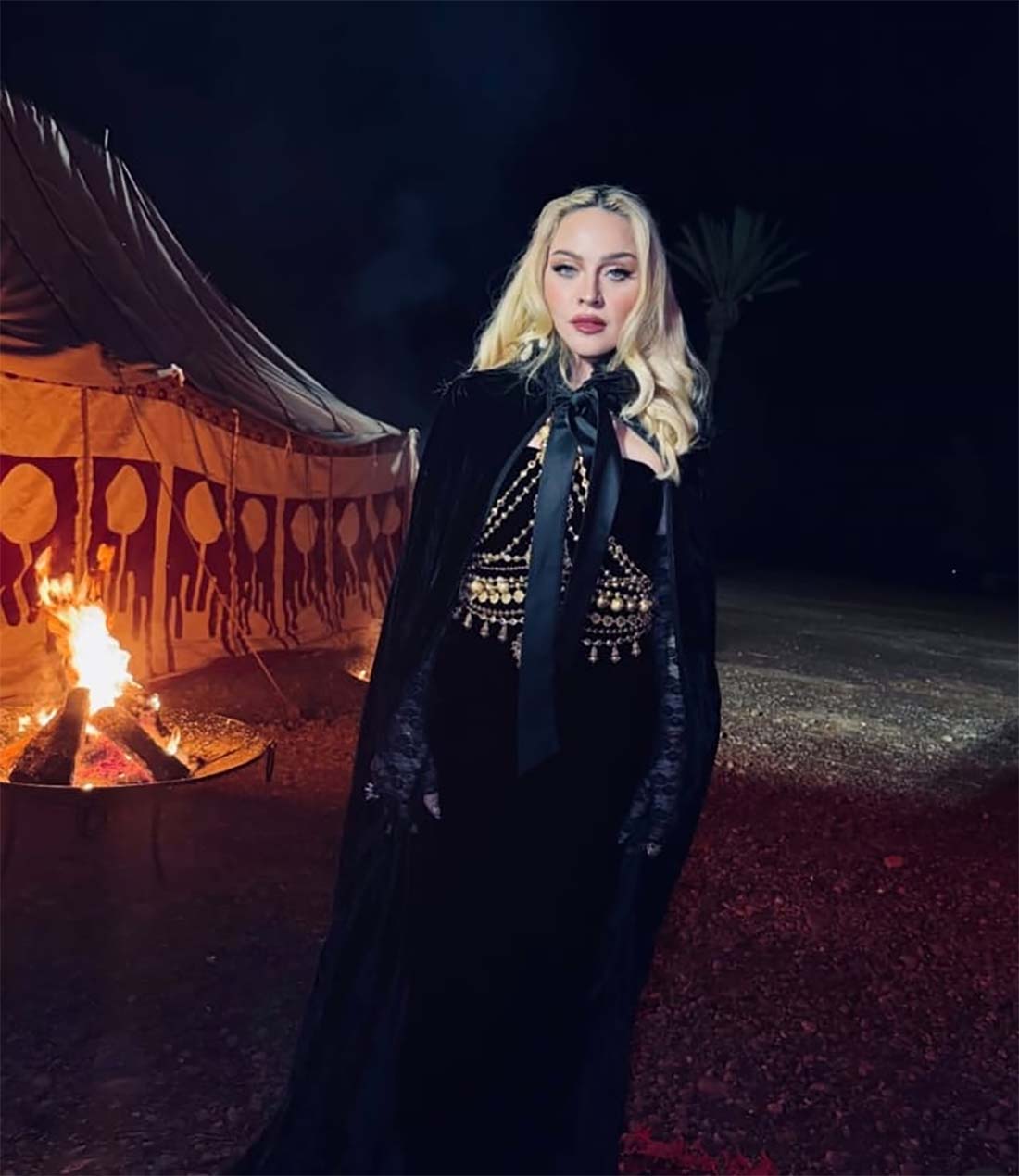 Madonna donned an exquisite selham at Agafay desert for New Year's Eve