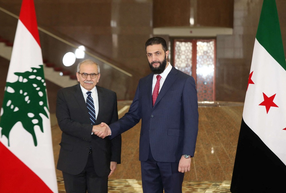 أحمد الشرع ونواف سلام