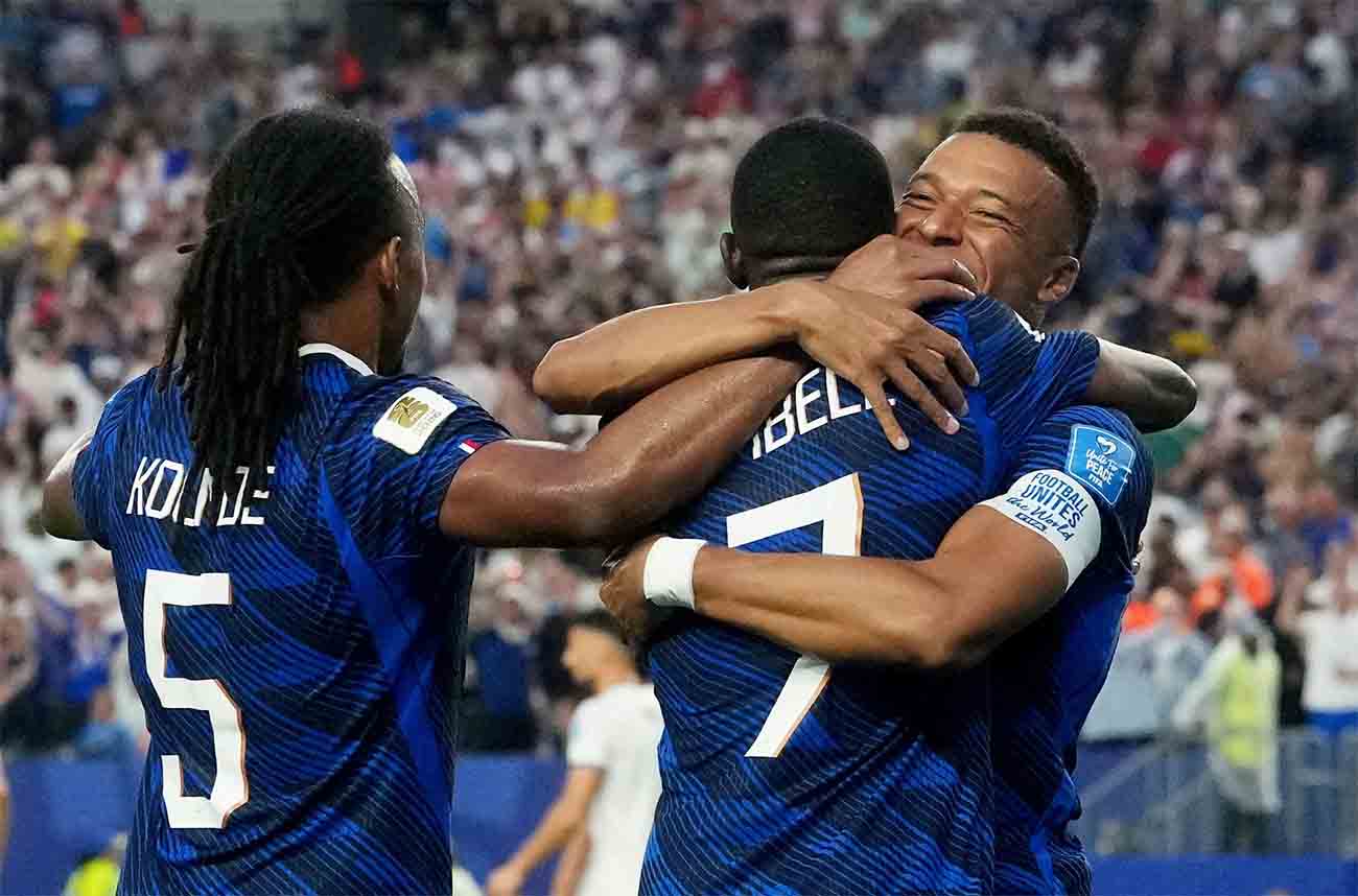 Mbappe celebrating his goal