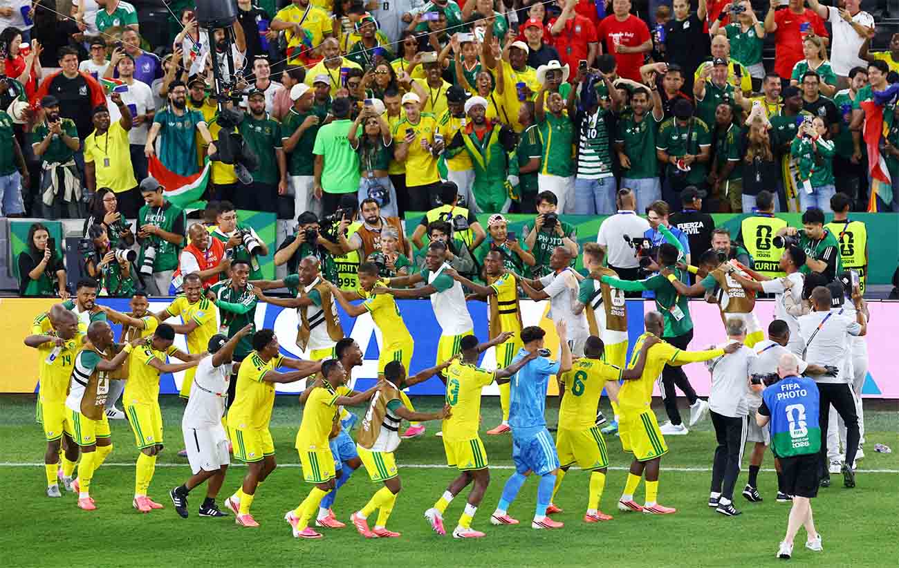 Bafana Bafana celebrating their win
