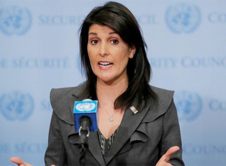 نيكي هايلي المندوبة الأميركية لدى مجلس الأمن
