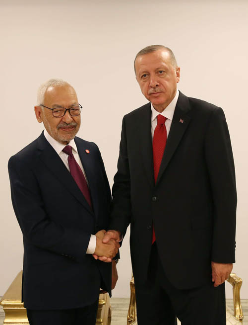  الرئيس التركي رجب طيب أردوغان ورئيس حركة النهضة راشد الغنوشي