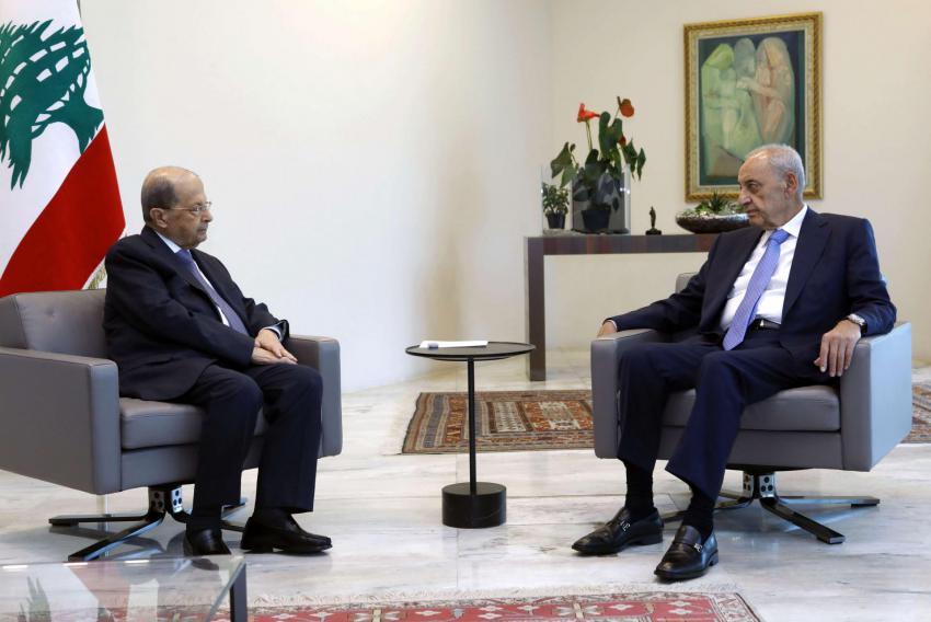 الرئيس اللبناني ميشال عون ورئيس البرلمان نبيه بري