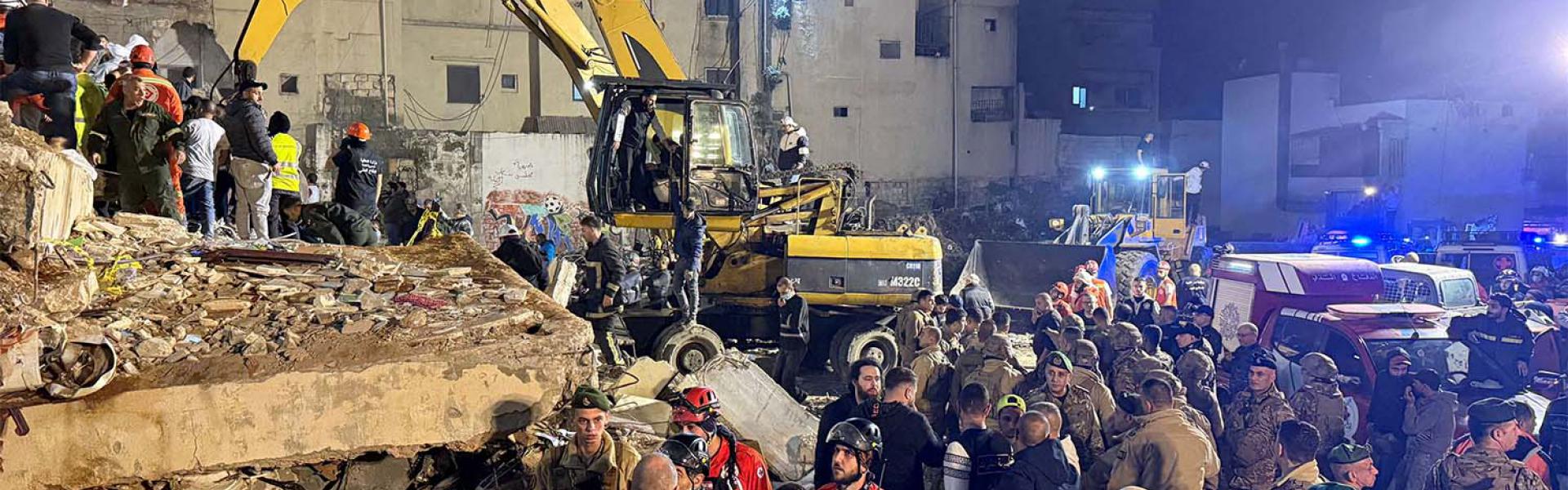 Rescue workers and residents had so far recovered three people alive from under the rubble