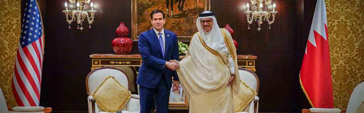 US Secretary of State Marco Rubio meets Bahrain's Foreign Minister, Abdullatif bin Rashid Al-Zayani in Manama