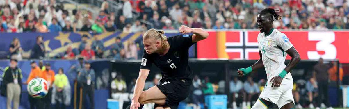 Haaland has scored four goals in two World Cup matches