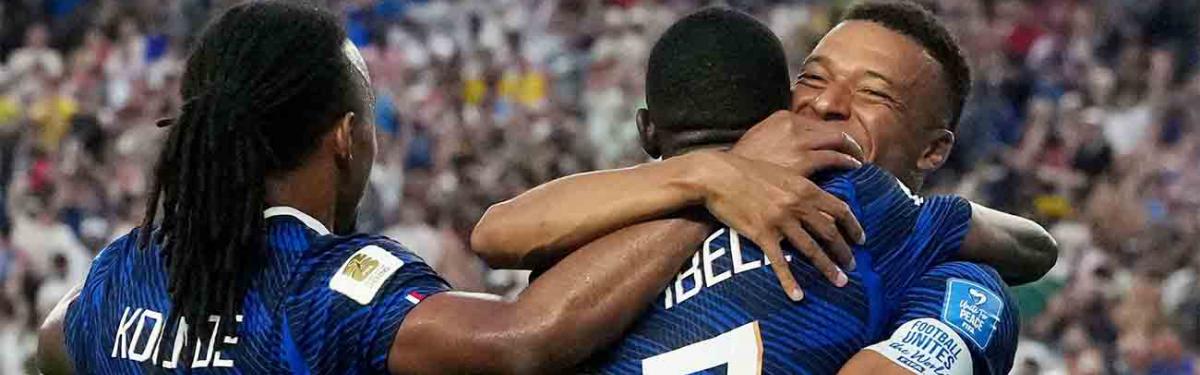 Mbappe celebrating his goal