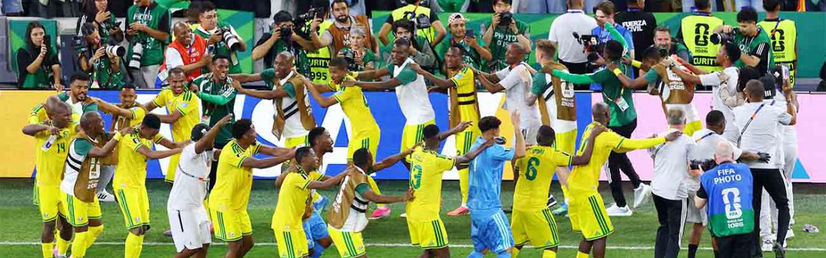 Bafana Bafana celebrating their win