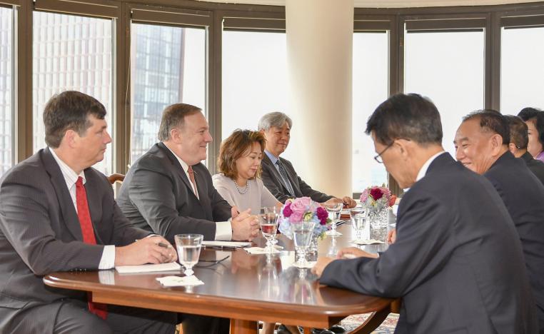 محادثات في نيويورك  بين الوفد الكوري الشمالي ووزير الخارجية الأميركي