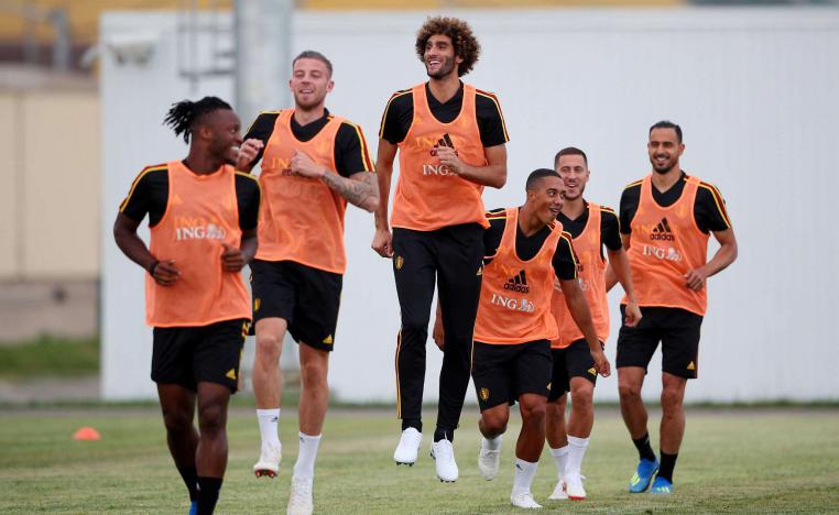 منتخب بلجيكيا خلال التدريبات