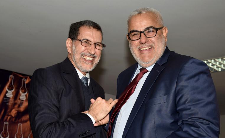 رئيس الوزراء المغربي السابق عبدالاله بنكيران وخلفه سعدالدين العثماني