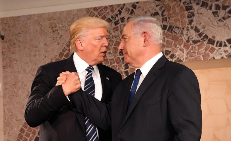 الرئيس الأميركي دونالد ترامب ورئيس الوزراء الاسرائيلي بنيامين نتنياهو