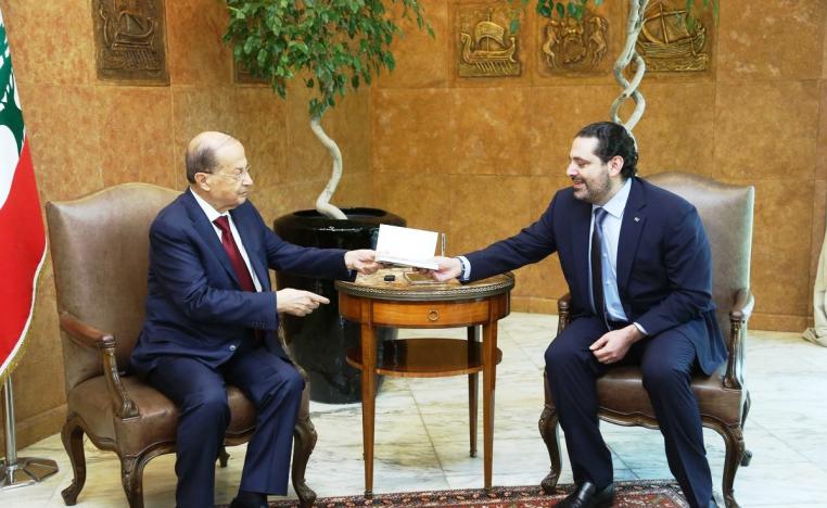 رئيس الوزراء اللبناني سعد الحريري والرئيس ميشال عون