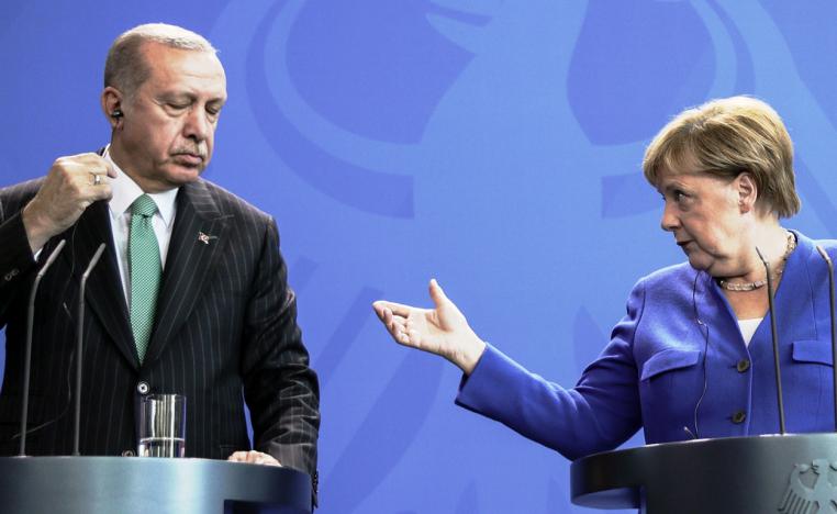 المستشارة الألمانية أنجيلا ميركل والرئيس التركي رجب طيب اردوغان