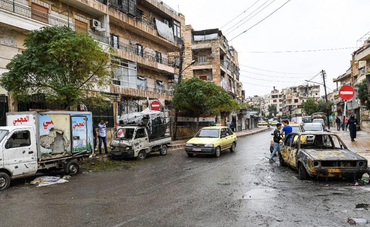 View of rocket-hit Al-Azamiyah neighbourhood of Syria's second city of Aleppo.