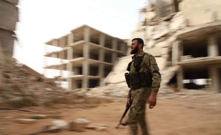 A Syrian rebel-fighter from the National Liberation Front