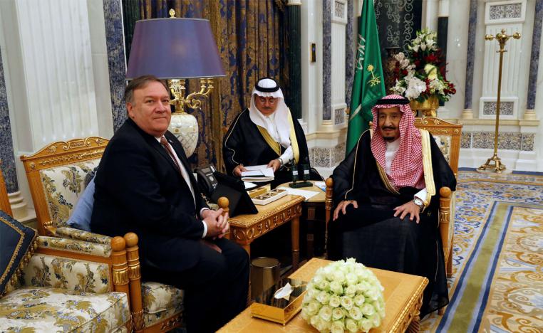 Saudi Arabia's King Salman bin Abdulaziz Al Saud meets with US Secretary of State Mike Pompeo in Riyadh