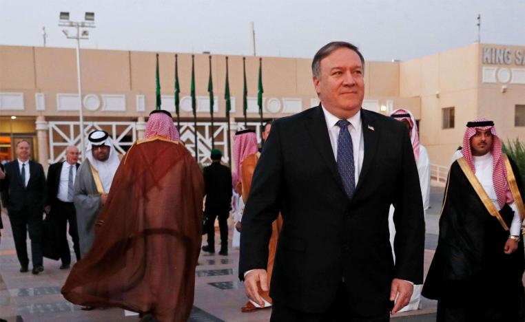 US Secretary of State Mike Pompeo leaving Riyadh