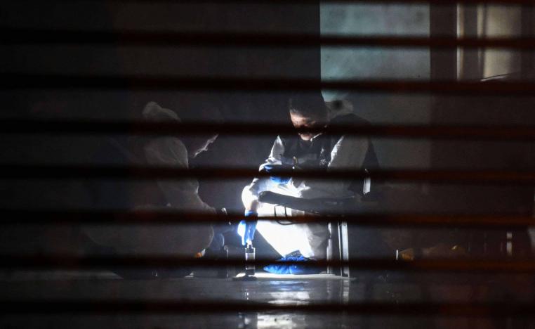 Turkish forensic search for evidence at the garage of Saudi Arabia's Consul General Mohammad al-Otaibi on October 17, 2018 in Istanbul