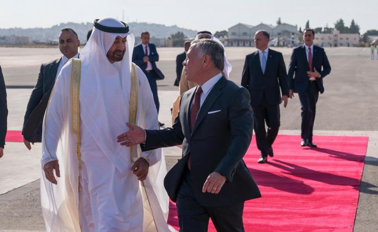 العاهل الأردني الملك عبدالله الثاني في استقبال ولي عهد أبوظبي الشيخ محمد بن زايد ال نهيان
