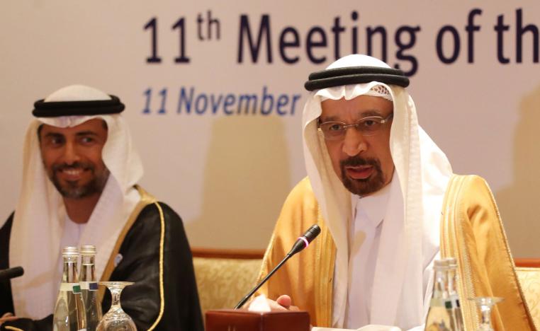 وزيرا الطاقة السعودي خالد الفالح والاماراتي سهيل المزروعي 