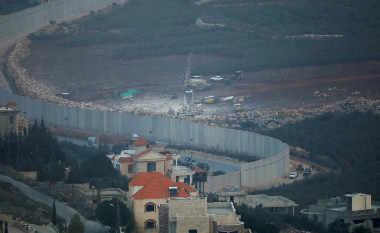  Israeli drilling equipment is seen next to the border with Lebanon, near the Lebanese village of Kfar Kila, seen from the Israel's side December 4, 2018.