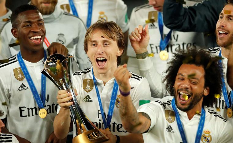 ريال مدريد يحتفل بالتتويج بكأس العالم للأندية 2018