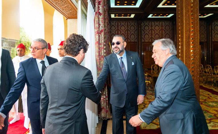 العاهل المغربي الملك محمد السادس يستقبل الأمين العام للأمم المتحدة أنطونيو غوتيريش