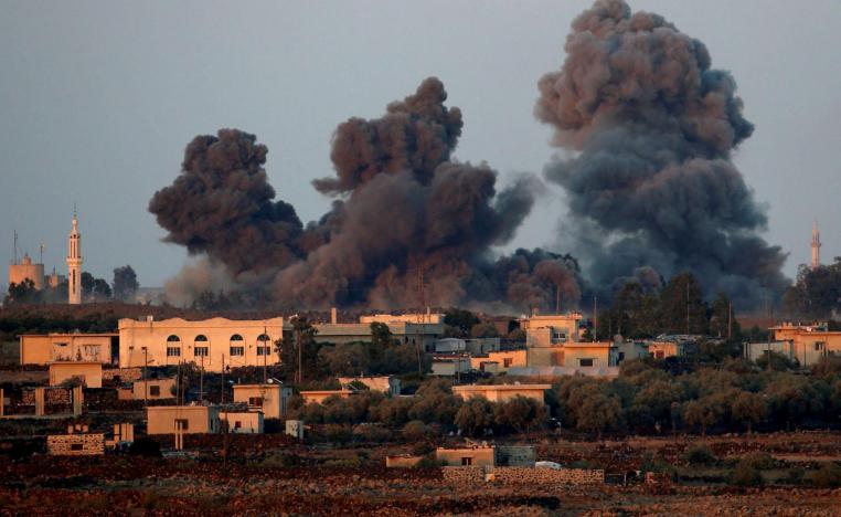 Three soldiers were injured and an ammunition depot damaged.