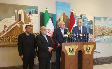 وزير النفط الإيراني بيغن زنغنه ووزير النفط العراقي ثامر الغضبان 