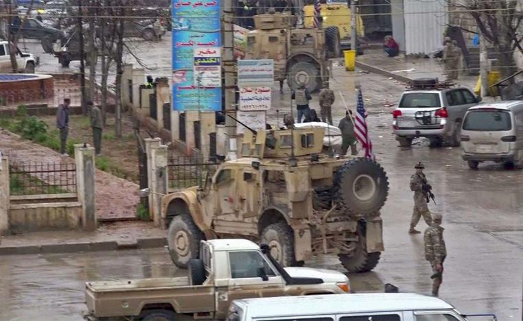 The scene of the suicide attack in Manbij