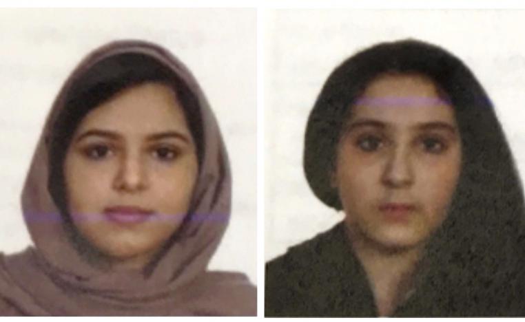 These two undated file photos provided by the New York City Police Department (NYPD) show sisters Rotana, left, and Tala Farea, whose fully clothed bodies, bound together with tape and facing each other, were discovered on on the banks of New York City's Hudson River waterfront on Oct. 24, 2018.