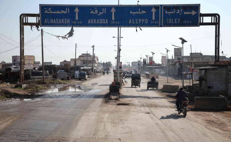 تقاطع طرقات بالقرب من حلب شمال سوريا