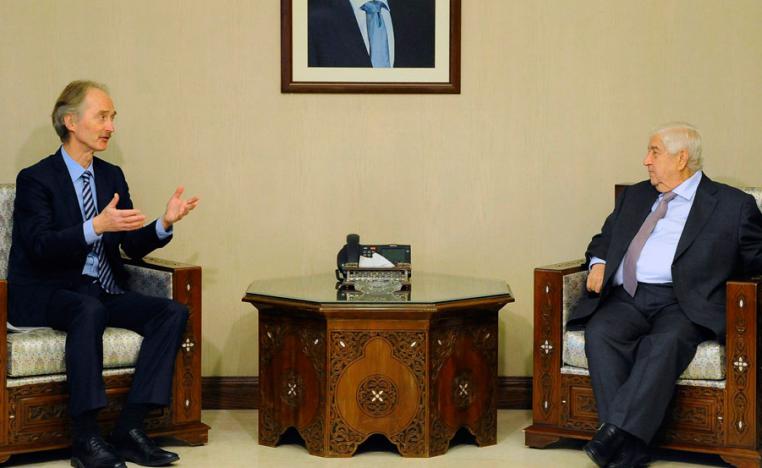 وزير الخارجية السوري وليد المعلم التقى المبعوث الاممي الجديد غير بيدرسون 