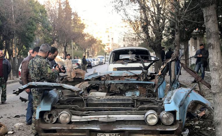 بقايا سيارة مفخخة انفجرت في شرق شمال دمشق دون سقوط ضحايا