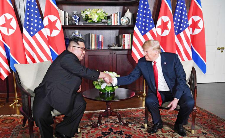الرئيس الأميركي دونالد ترامب والزعيم الكوري الشمالي كيم جونغ أون