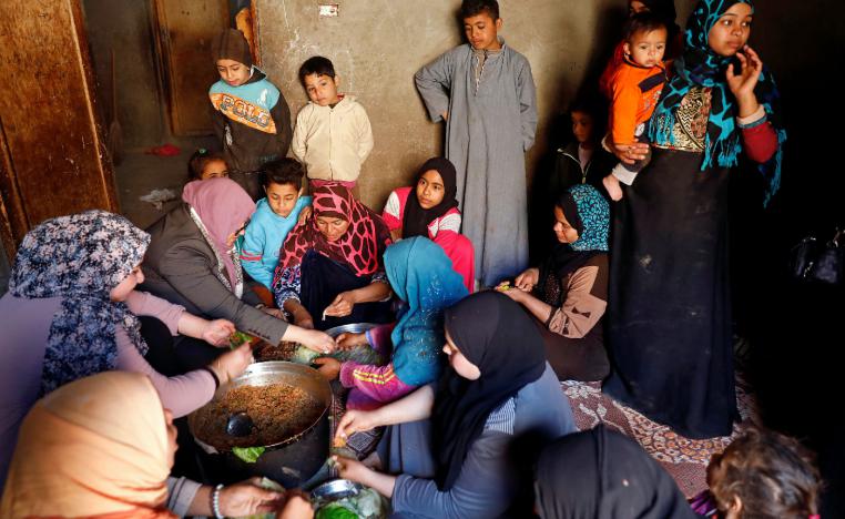 An Egyptian family prepares a cabbage meal for lunch in the province of Fayoum, southwest of Cairo, Egypt February 19, 2019.