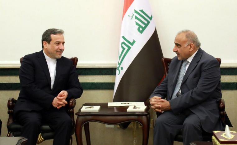 رئيس الوزراء العراقي عادل عبدالمهدي خلال لقائه بعباس عراقجي نائب وزير الخارجية الإيراني