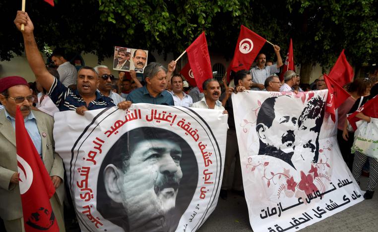 مطالب شعبية في الشارع التونسي للكشف عن قتلة شكري بالعيد ومحمد البراهمي