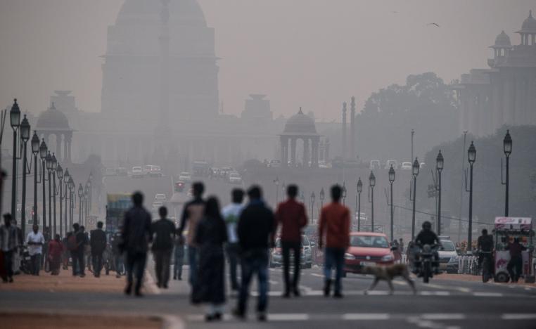 تلوث الهواء في مدينة نيودلهي عاصمة الهند