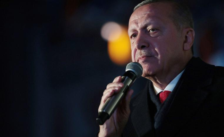 Turkey's President Recep Tayyip Erdogan addresses the supporters of his ruling Justice and Development Party, AKP, during a rally in Adiyaman, Turkey, Tuesday, March 26, 2019, ahead of local elections scheduled for March 31, 2019.