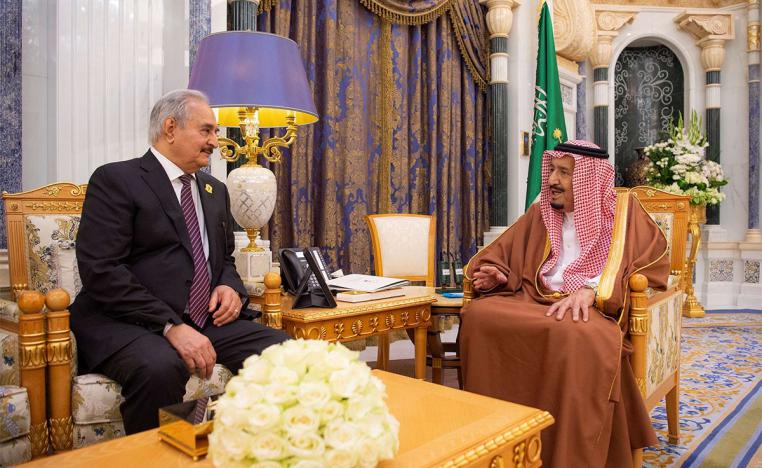 Saudi Arabia's King Salman bin Abdulaziz meets with Libyan military commander Khalifa Haftar in Riyadh