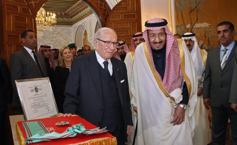 العاهل السعودي سلمان بن عبدالعزيز في ضيافة الرئيس التونسي الباجي قائد السبسي