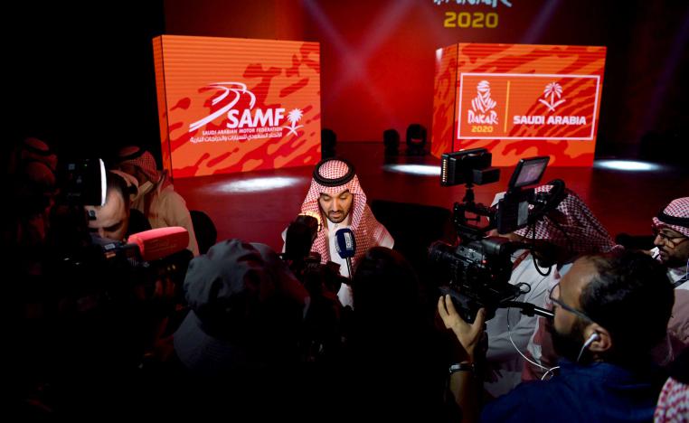 الأمير عبر العزيز بن تركي الفيصل خلال الاعلان عن نسخة دكار السعودية