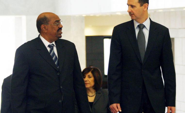 الرئيس السوري بشار الأسد يستقبل الرئيس السوداني المخلوع عمر البشير في دمشق