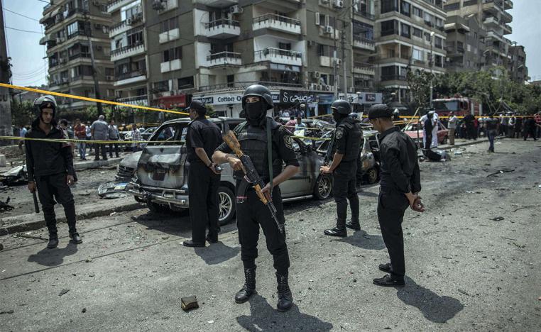 The site of a bombing that killed Egypt's top prosecutor Hisham Barakat,