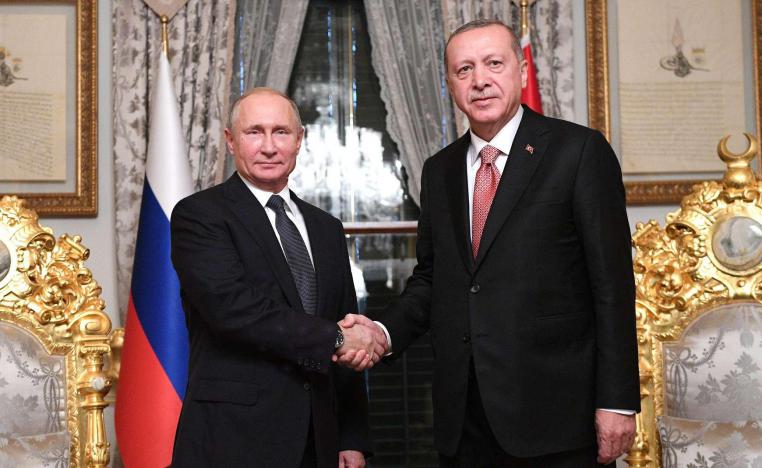 الرئيس التركي رجب طيب اردوغان يلتقي الرئيس الروسي فلاديمير بوتين