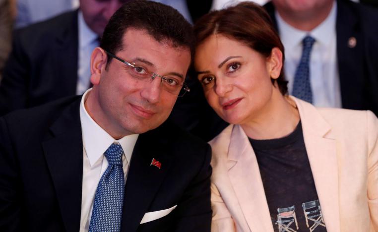 Kaftancioglu pictured with Ekrem Imamoglu, main opposition Republican People's Party (CHP) Istanbul mayoral election winner