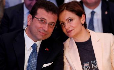 Kaftancioglu pictured with Ekrem Imamoglu, main opposition Republican People's Party (CHP) Istanbul mayoral election winner