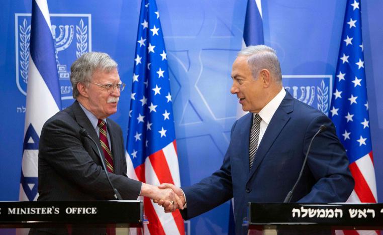 مستشار الأمن القومي الأميركي جون بولتون ورئيس الوزراء الاسرائيلي بنيامين نتنياهو